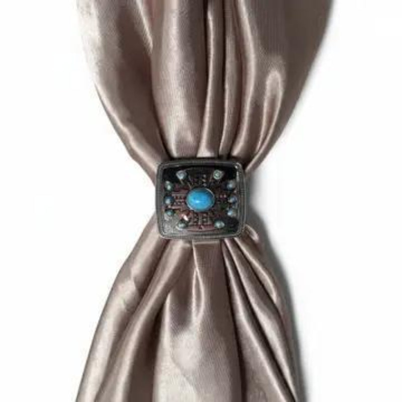 Rodeo Drive Antique Silver and Copper Southwest Turquoise Concho W262
