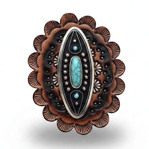 Rodeo Drive Turquoise Ellipse Concho Rosette – Copper