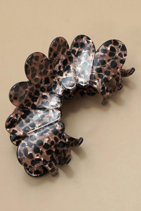JUMBO ANIMAL PRINT HAIR CLAW CLIPS OVAL Leopard