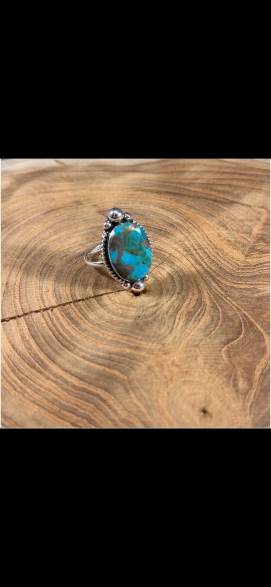 BOHO SOL OVAL BALL ADJUSTABLE RING