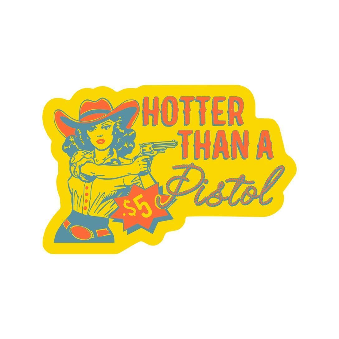Juju and Moxie Pistol Cowgirl Sticker