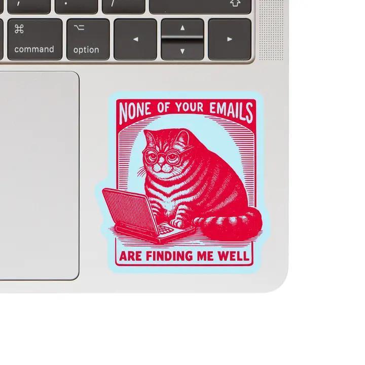 Juju and Moxie Work Kitty Cat Sticker