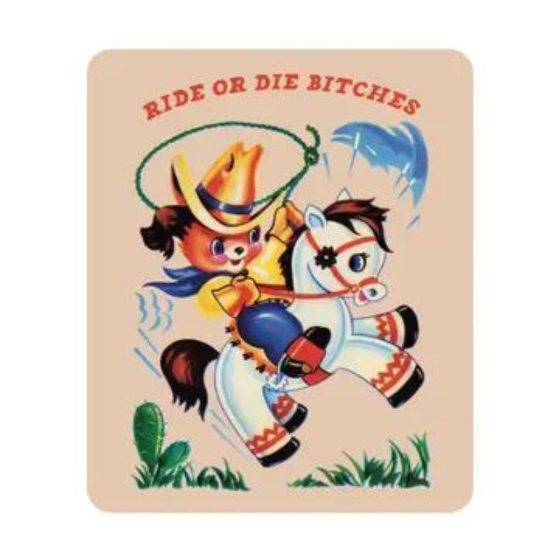 Juju and Moxie Ride or Die Bitches Cowboy Cactus High Quality Vinyl Sticker