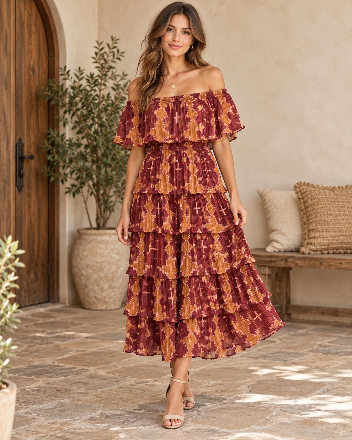 Malone Magenta Geo Dress