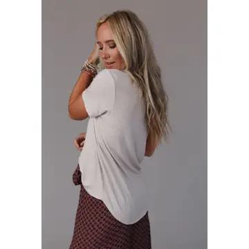 Three Bird Nest Scoop Neck Bralette Tee – Heather Oatmeal