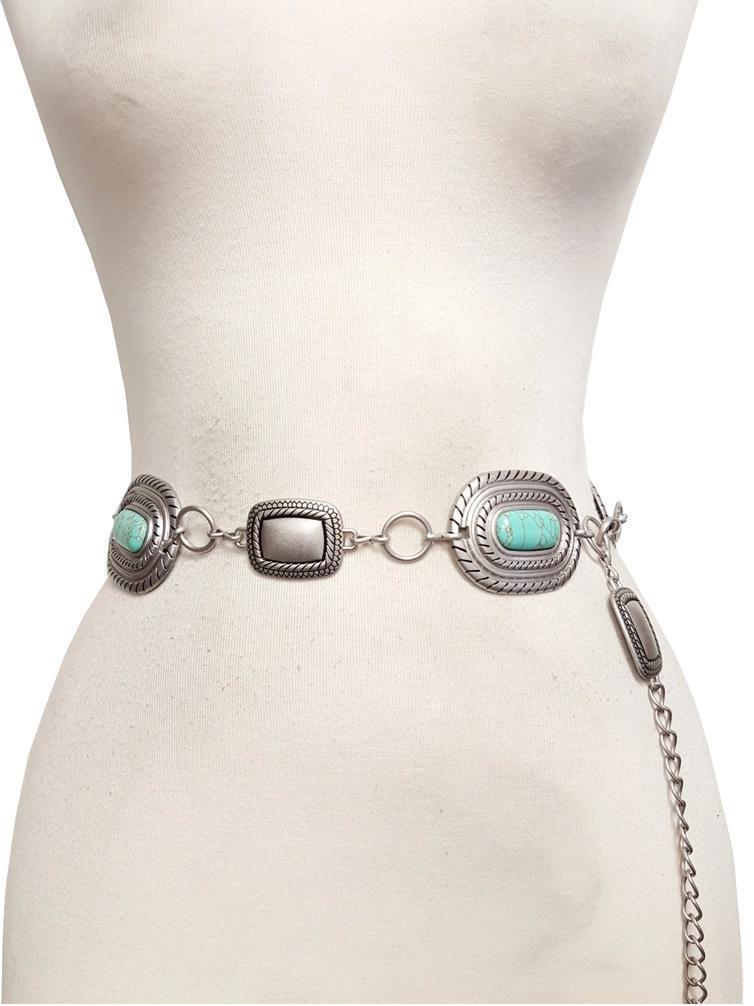 Vintage-Inspired Concho Chain Belt