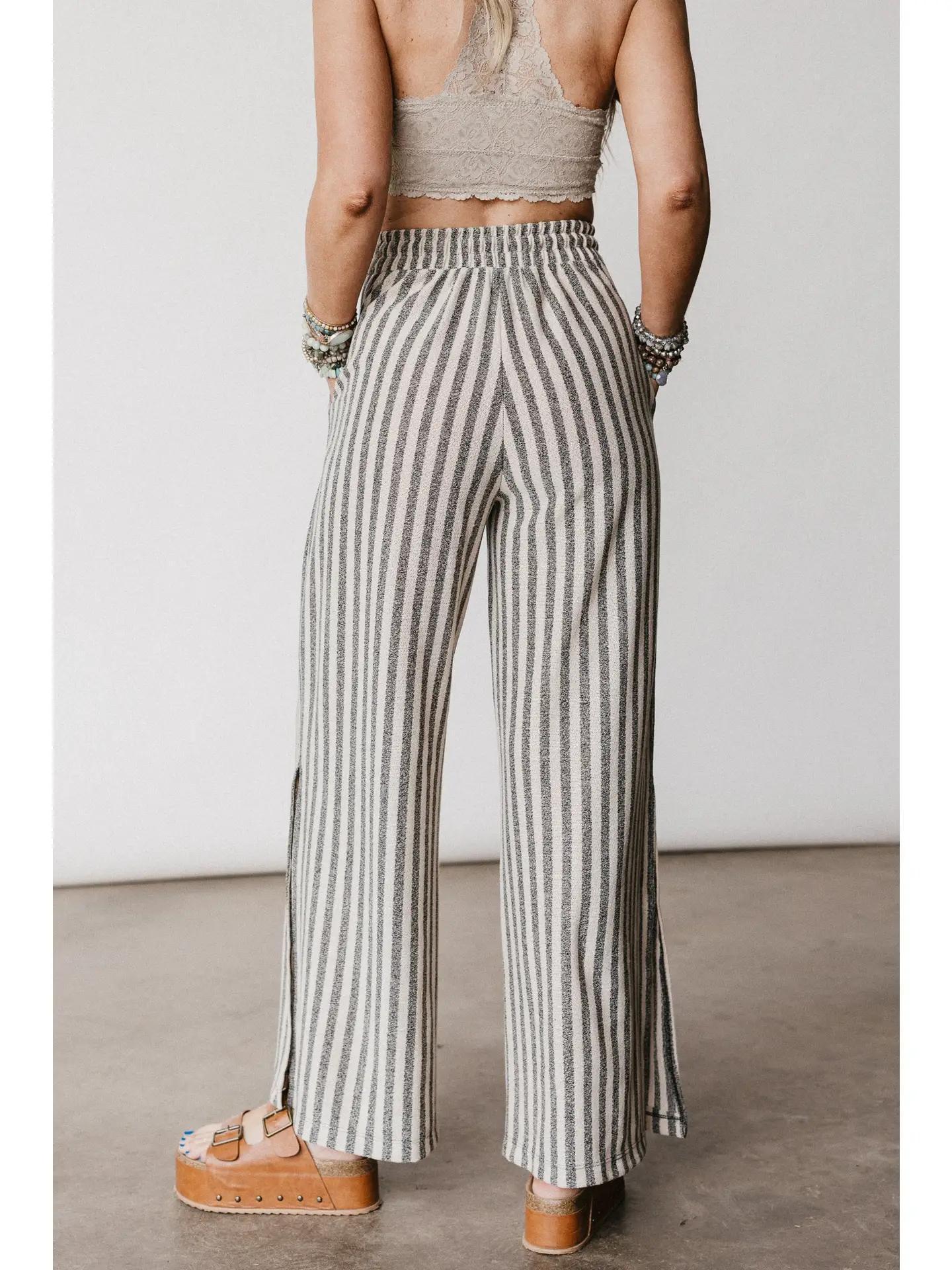 Three Bird Nest Drawstring Pants – Taupe Black