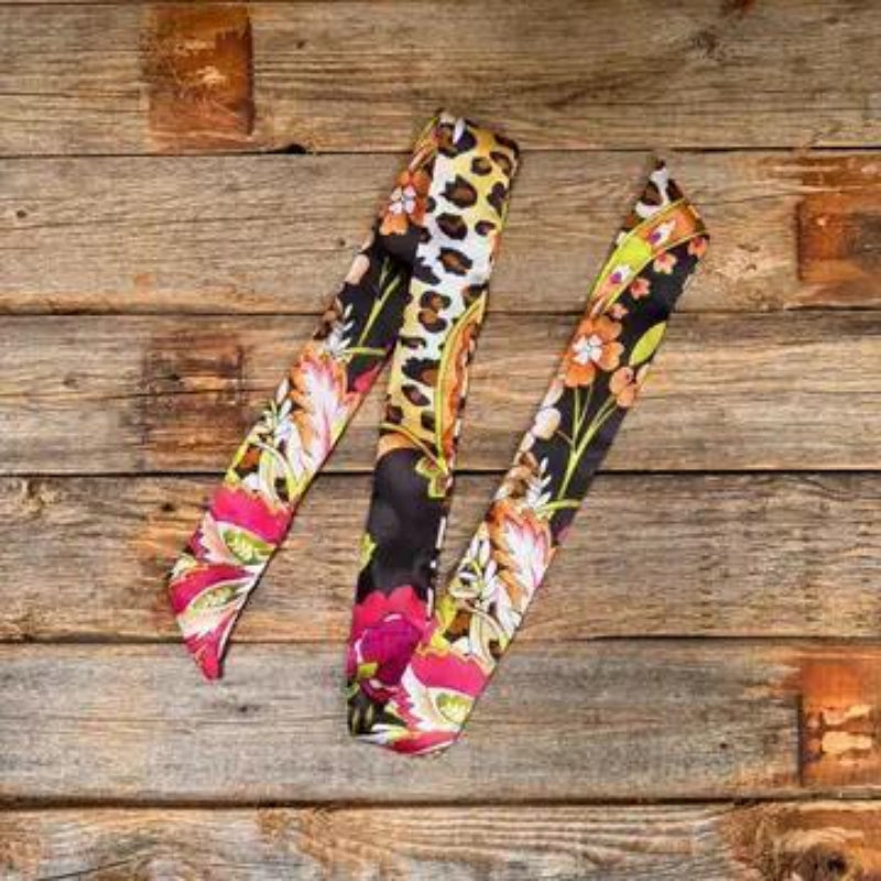 Rodeo Drive Yellow and Black Western Skinny Mini Wild Rag Scarf