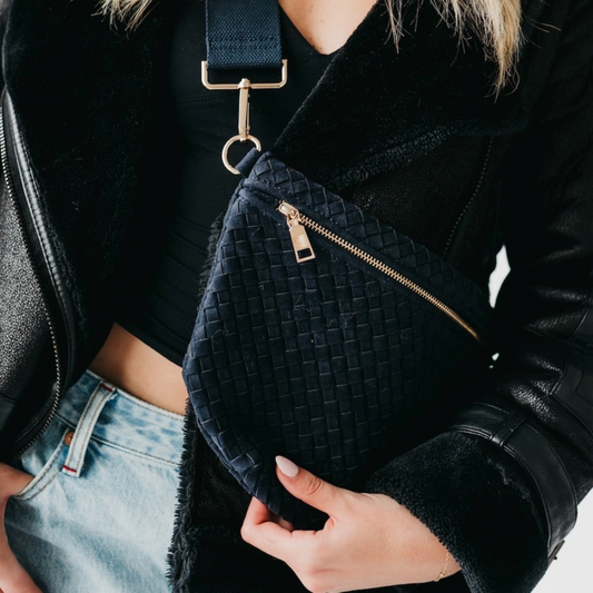 Suede Westlyn Woven Bum Bag Suede Navy