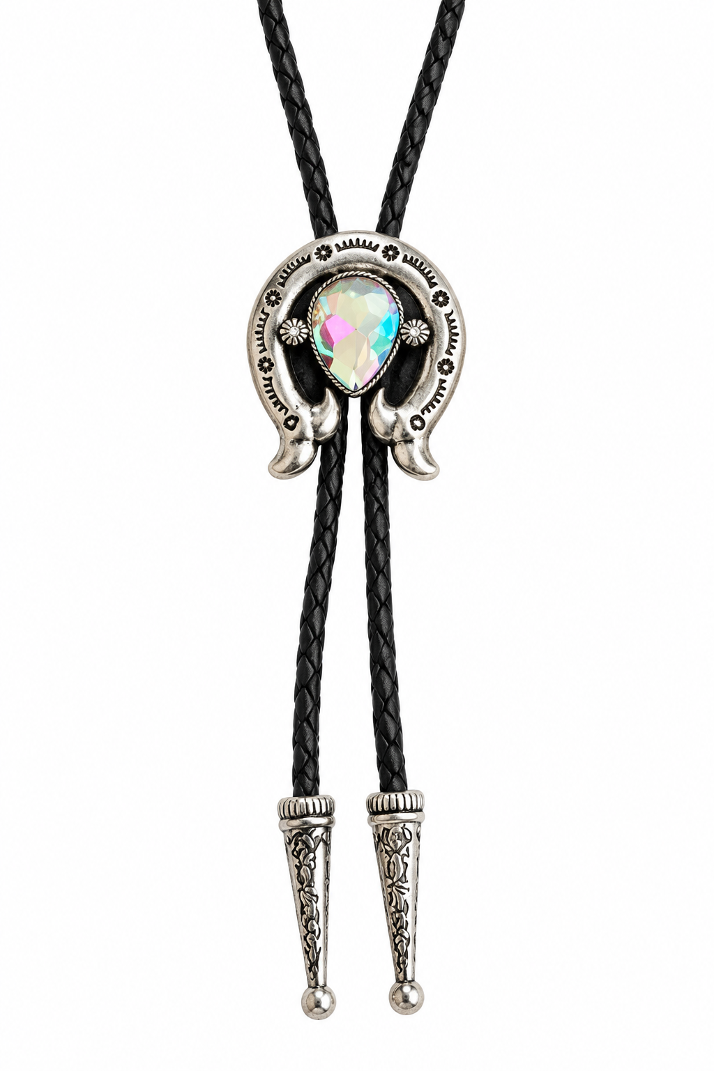 Western Bolo Tie Long Pendant Necklace