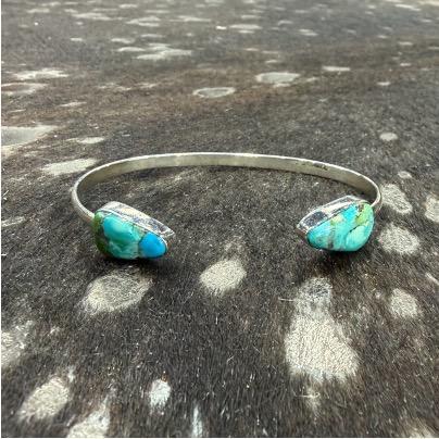 BOHO SOL DOUBLE TRIANGLE OPEN CUFF BRACELET