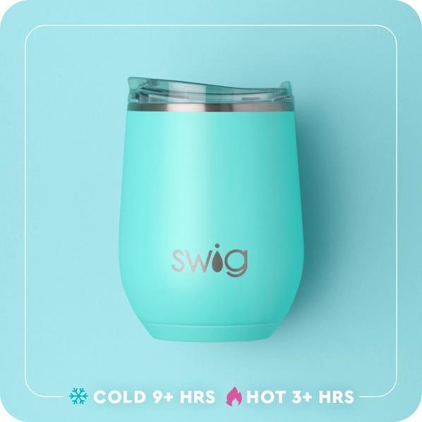 Swig Flora Azul Stemless Wine Cup