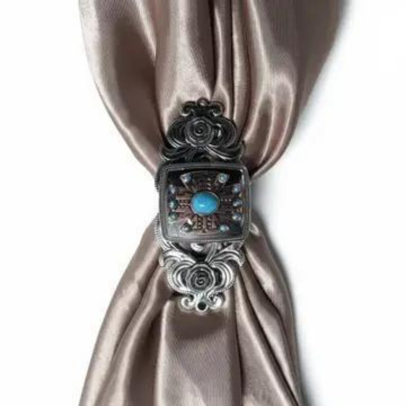 Rodeo Drive Antique Silver and Copper Southwest Turquoise Concho W262