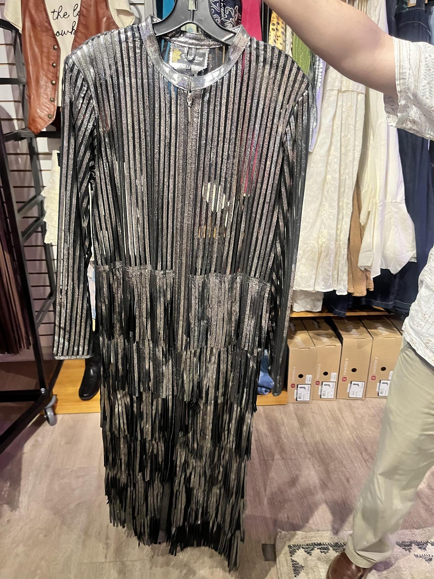 Dakota West Cracked Silver Duster Long Sleeve