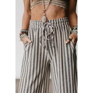 Three Bird Nest Drawstring Pants – Taupe Black