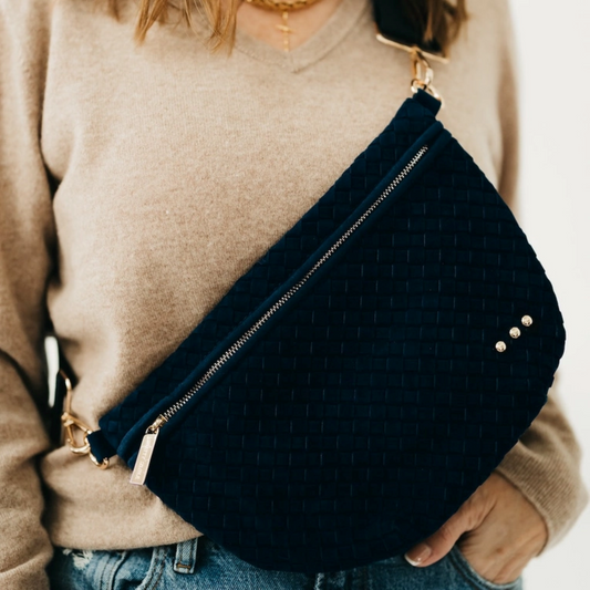 Suede Westlyn Woven Bum Bag Suede Navy