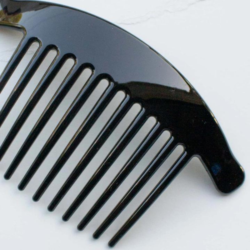 Tiepology Curved Wide-Tooth Hair Comb Pin | Black