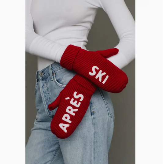 Panache - Red & White Apres Ski Knit Mittens