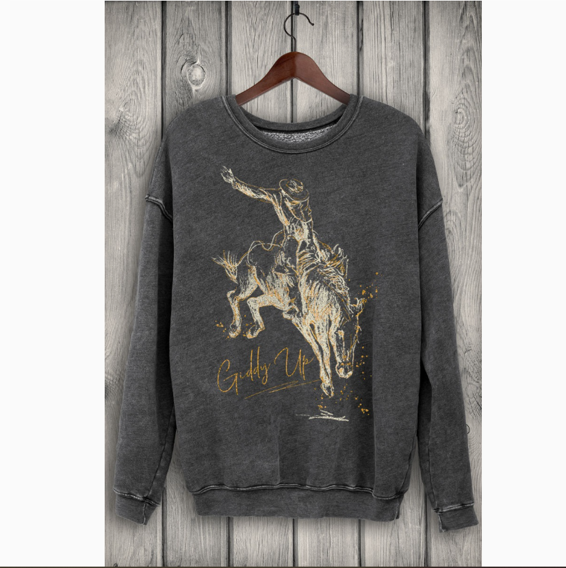 Giddy Up Foil Mineral Sweatshirts