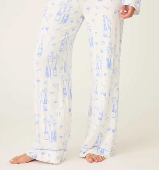 Parisian Dreams Whimsical Print Open Leg Pant