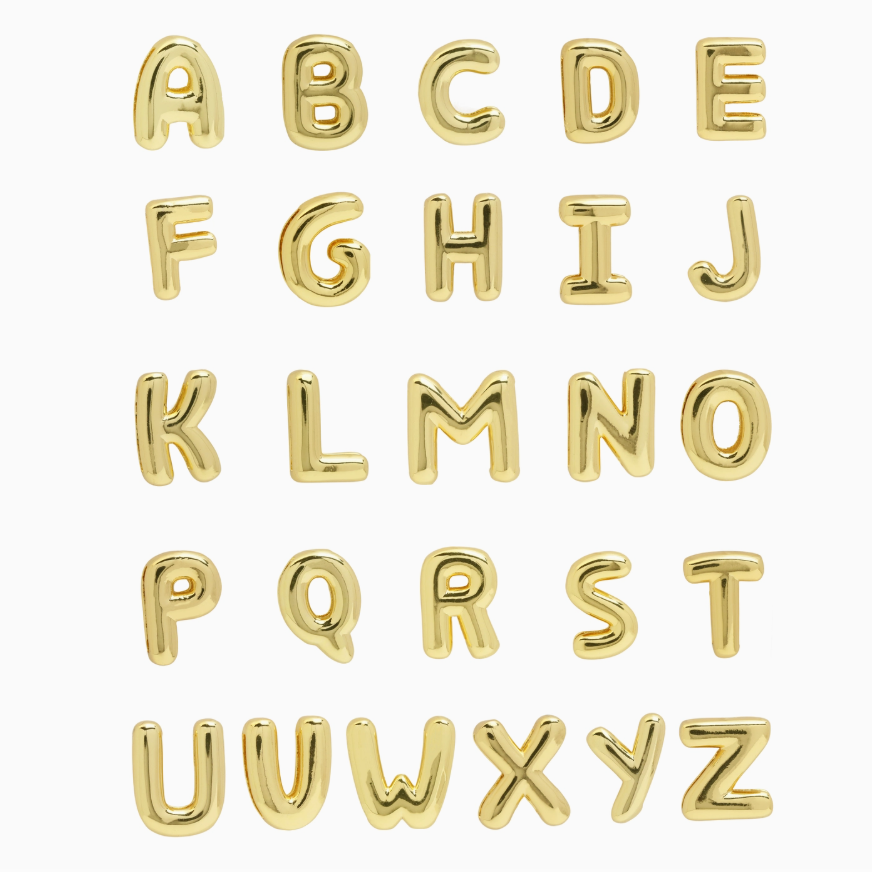 Slider Smooth Initial Bubble Gold Filled