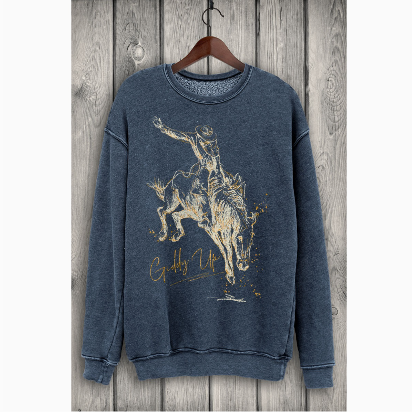Giddy Up Foil Mineral Sweatshirts