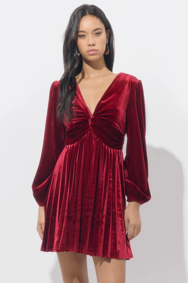 Amaree Pleated Mini Dress