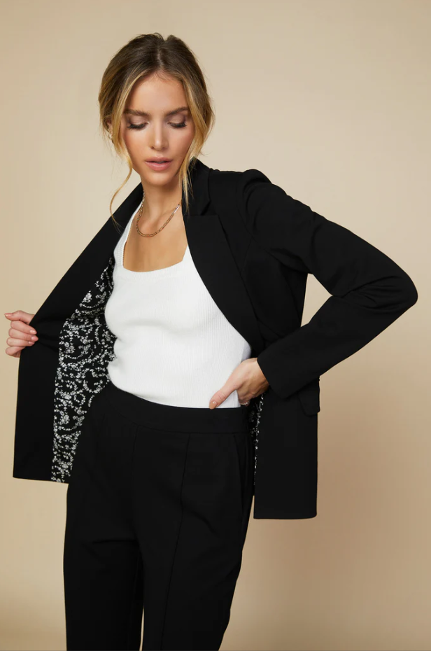 Skies Are Blue Knit Longsleeve Blazer