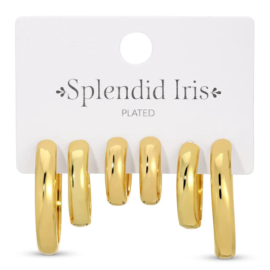 Earrings - Combo 3 Small to Bold Huggies - Gold