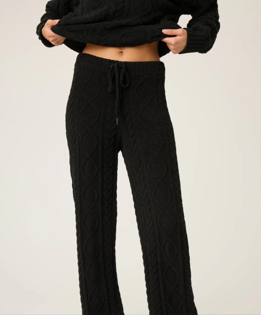 P.J. Salvage Chenille Cable Knit Open Leg Pants