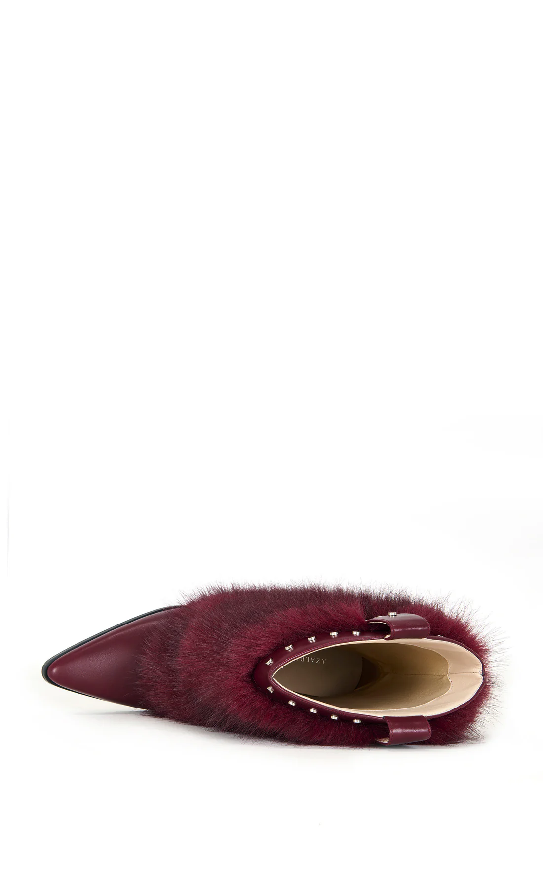 Violetta-Burgundy Faux Fur Western Bootie