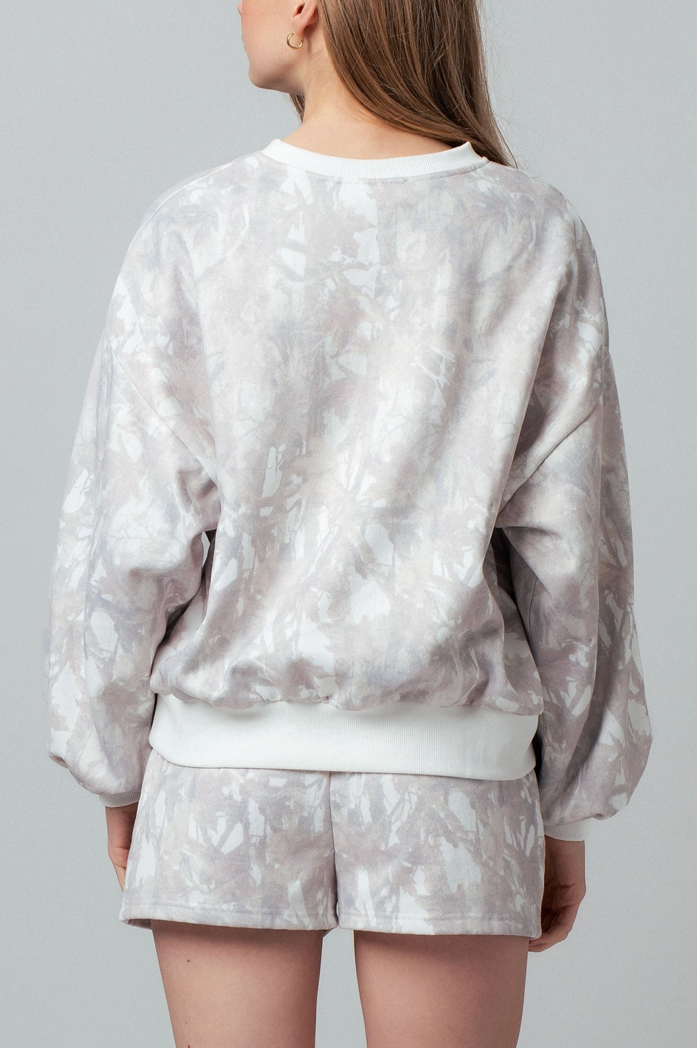 Urban Daizy Relaxed Leaf Print Lounge Sweatshirt Set