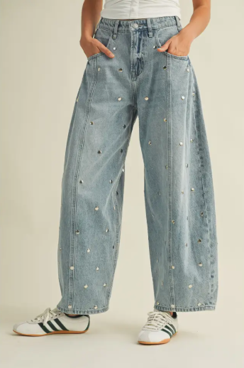 Klesis Studded Barrel Denim Pants