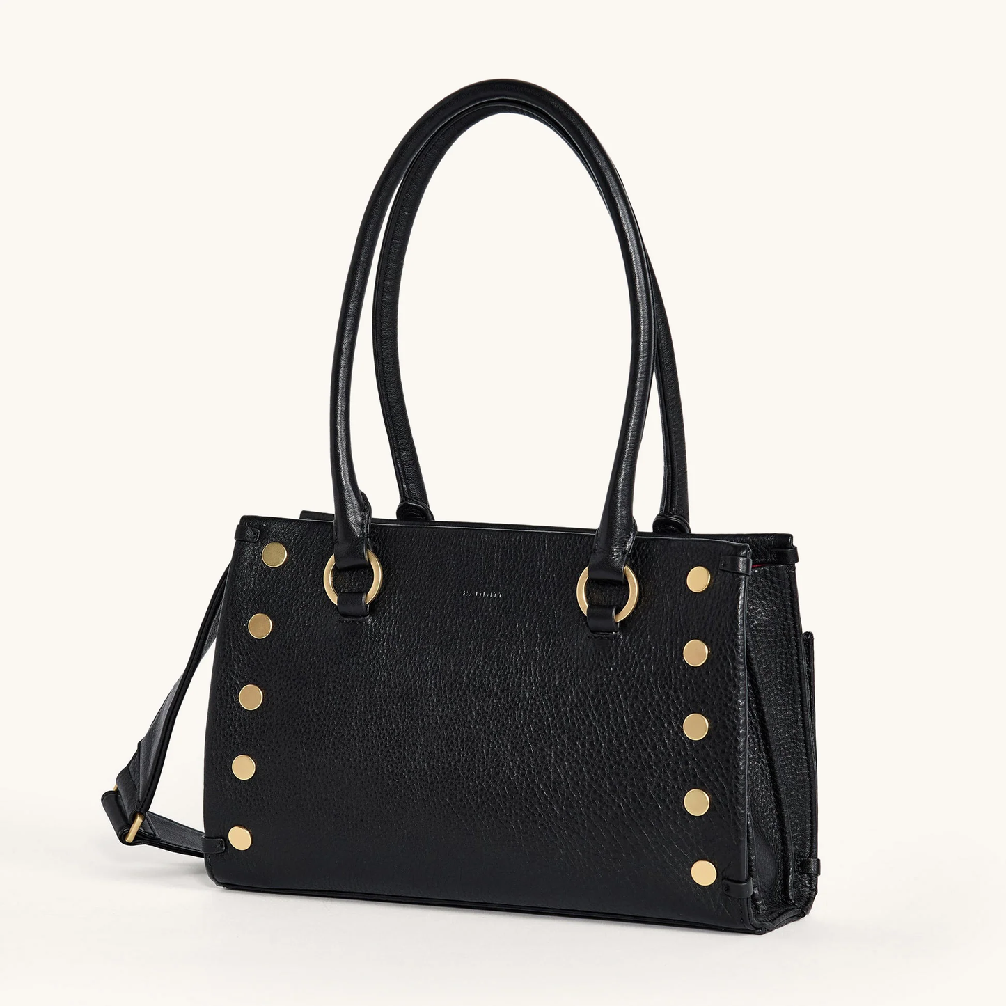 Hammitt Allen Handbag - Black/Brushed Gold Red Zip
