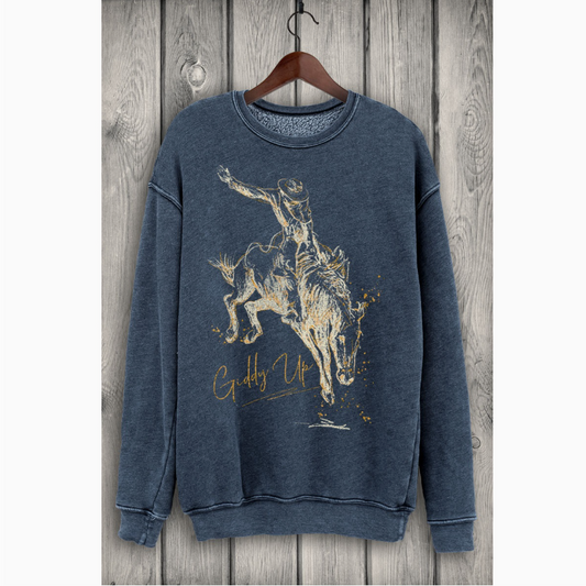 Giddy Up Foil Mineral Sweatshirts