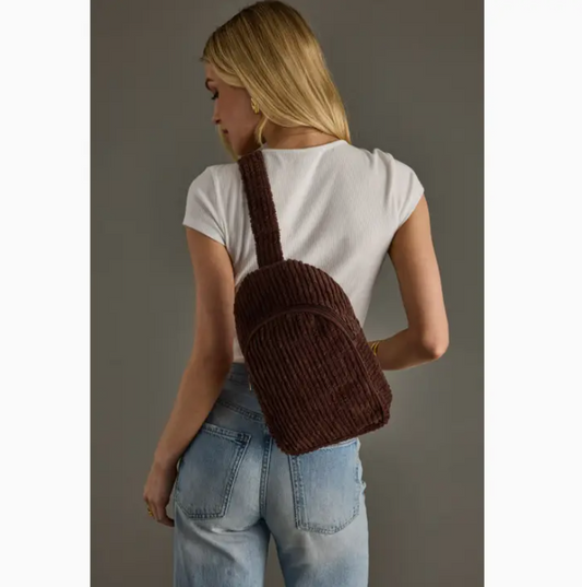 Panache - Brown Corduroy Sling Bag