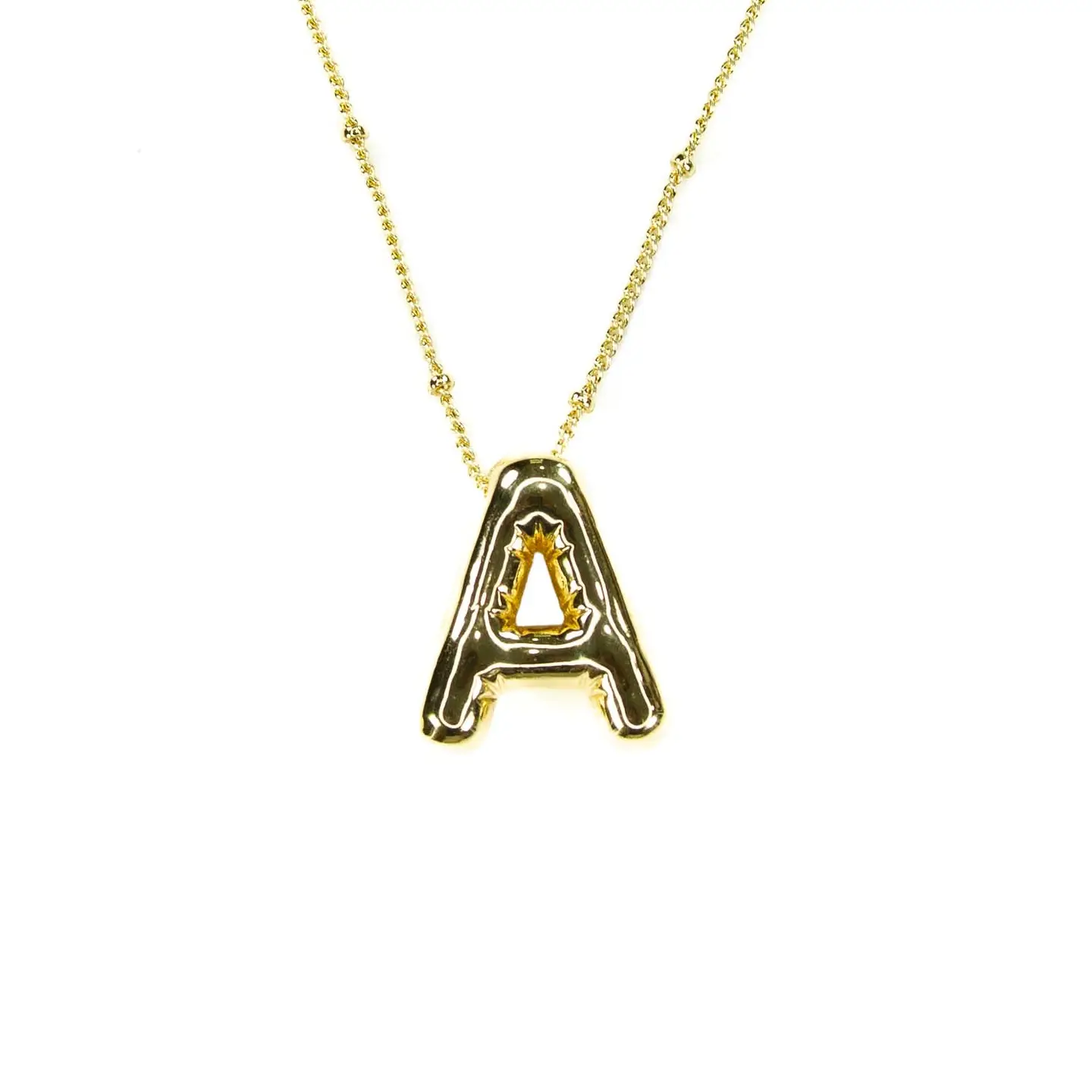 Initial Balloon Bubble 18k Gold