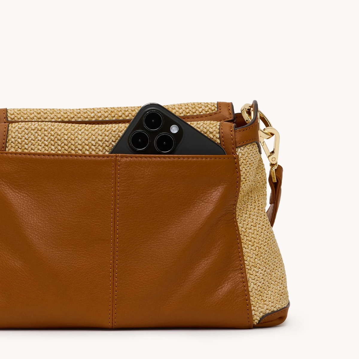 Hammitt Bryant Med - Cocoa Raffia/Gold