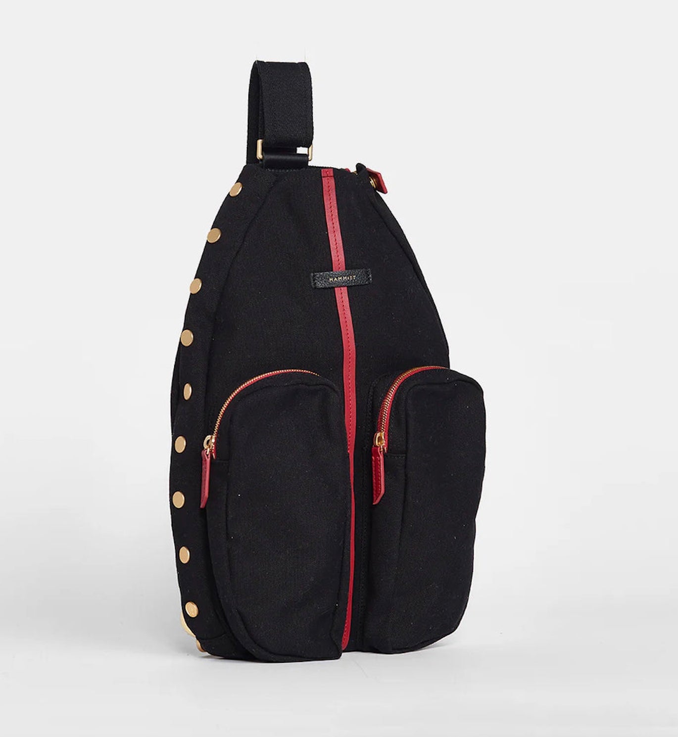 Hammitt Courtside Sling - Black/Brushed Gold Red Zip