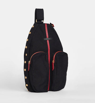 Hammitt Courtside Sling - Black/Brushed Gold Red Zip