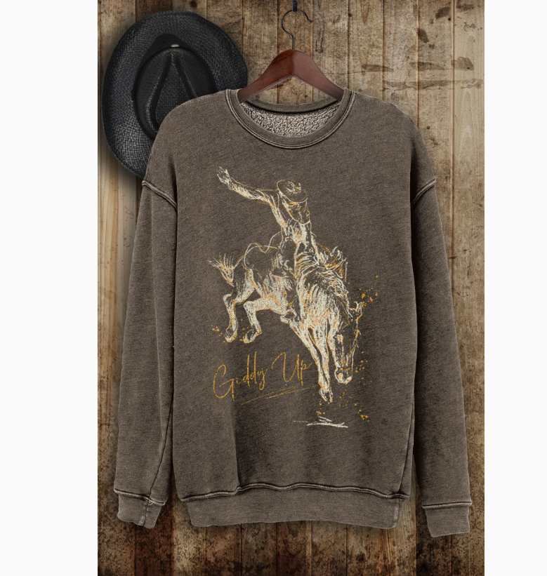 Giddy Up Foil Mineral Sweatshirts
