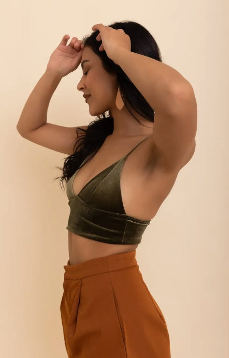 Velvet Longline Bralette