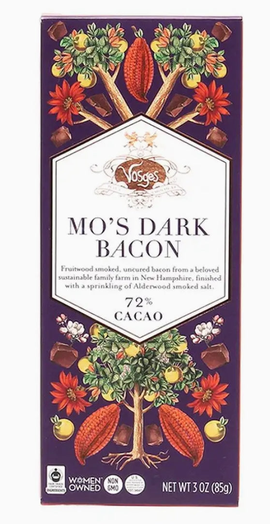 Mo's Dark Chocolate Bar w/Smoked Bacon & Salt - 3oz