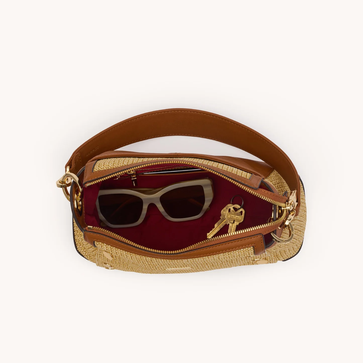 Hammitt Bryant Med - Cocoa Raffia/Gold