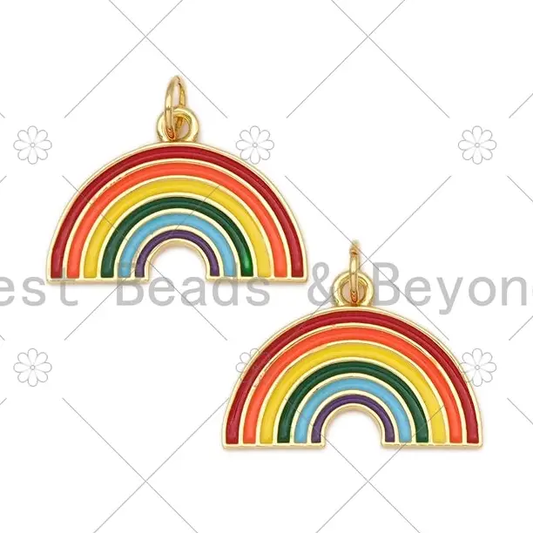 Enamel Colorful Rainbow Shape Pendant