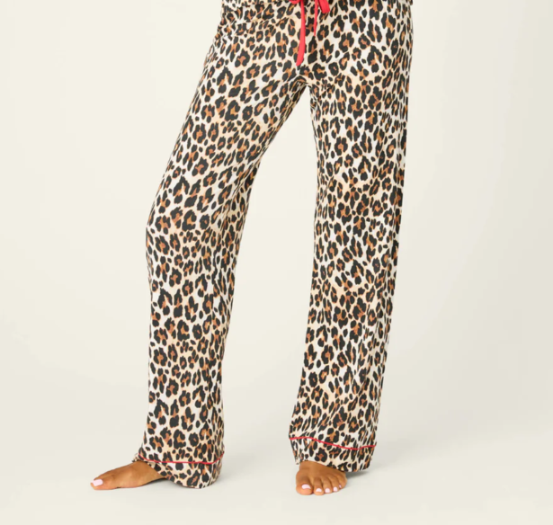 P.J. Salvage Holiday Dreams Leopard Print Pants