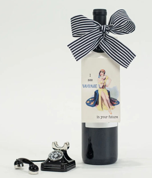 I See Wine In Your Future Paper Wine Tag with Ribbon