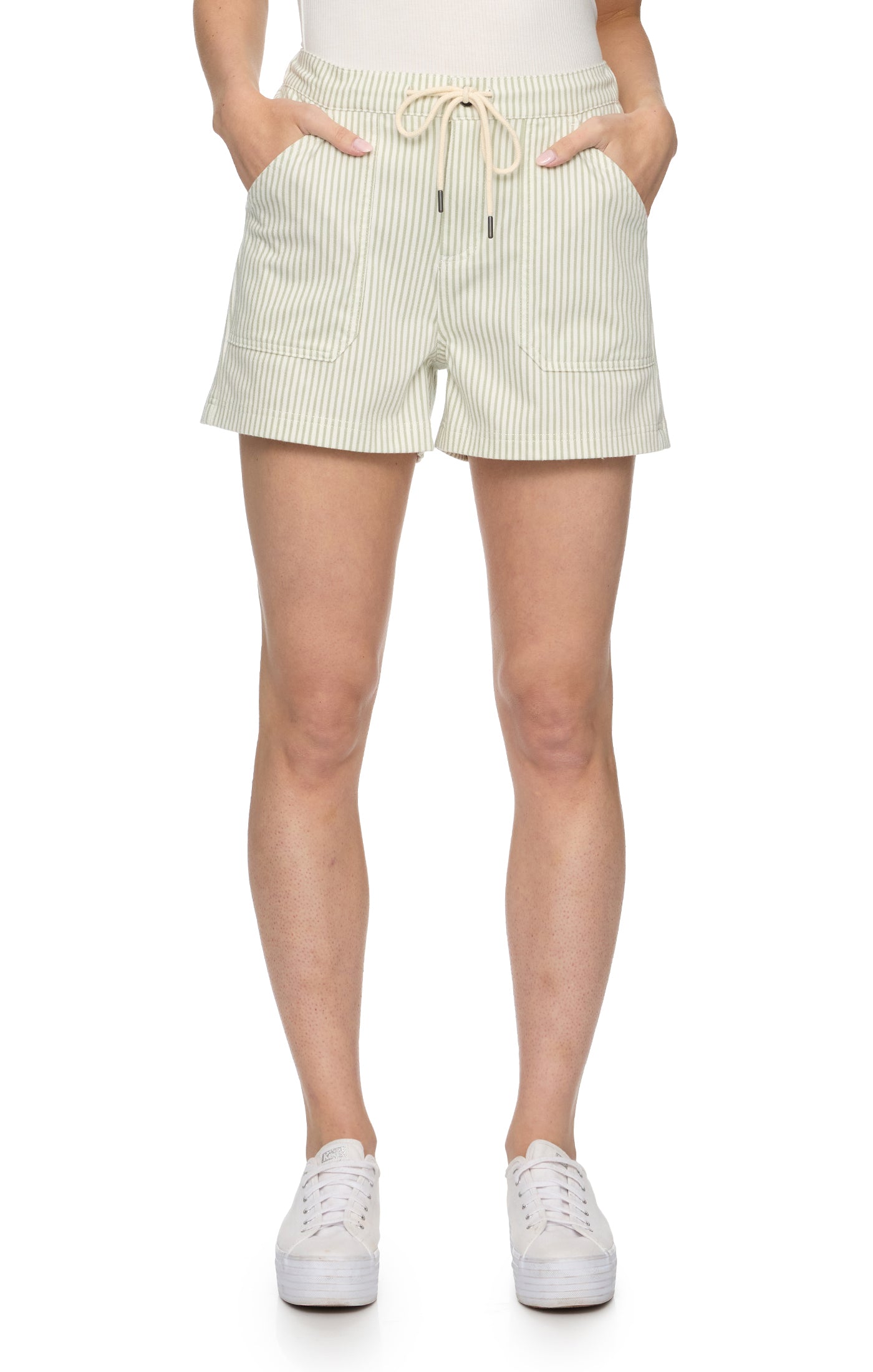 Buffy Drawstring Rail Road Shorts