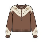 Western Floral Henley Sweater