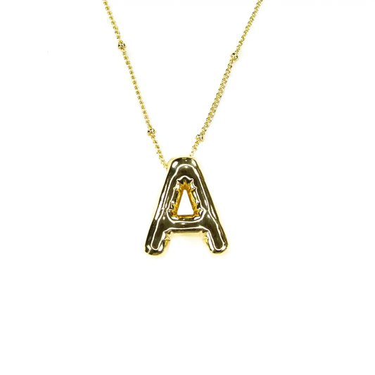 Initial Balloon Bubble 18k Gold
